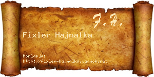 Fixler Hajnalka névjegykártya